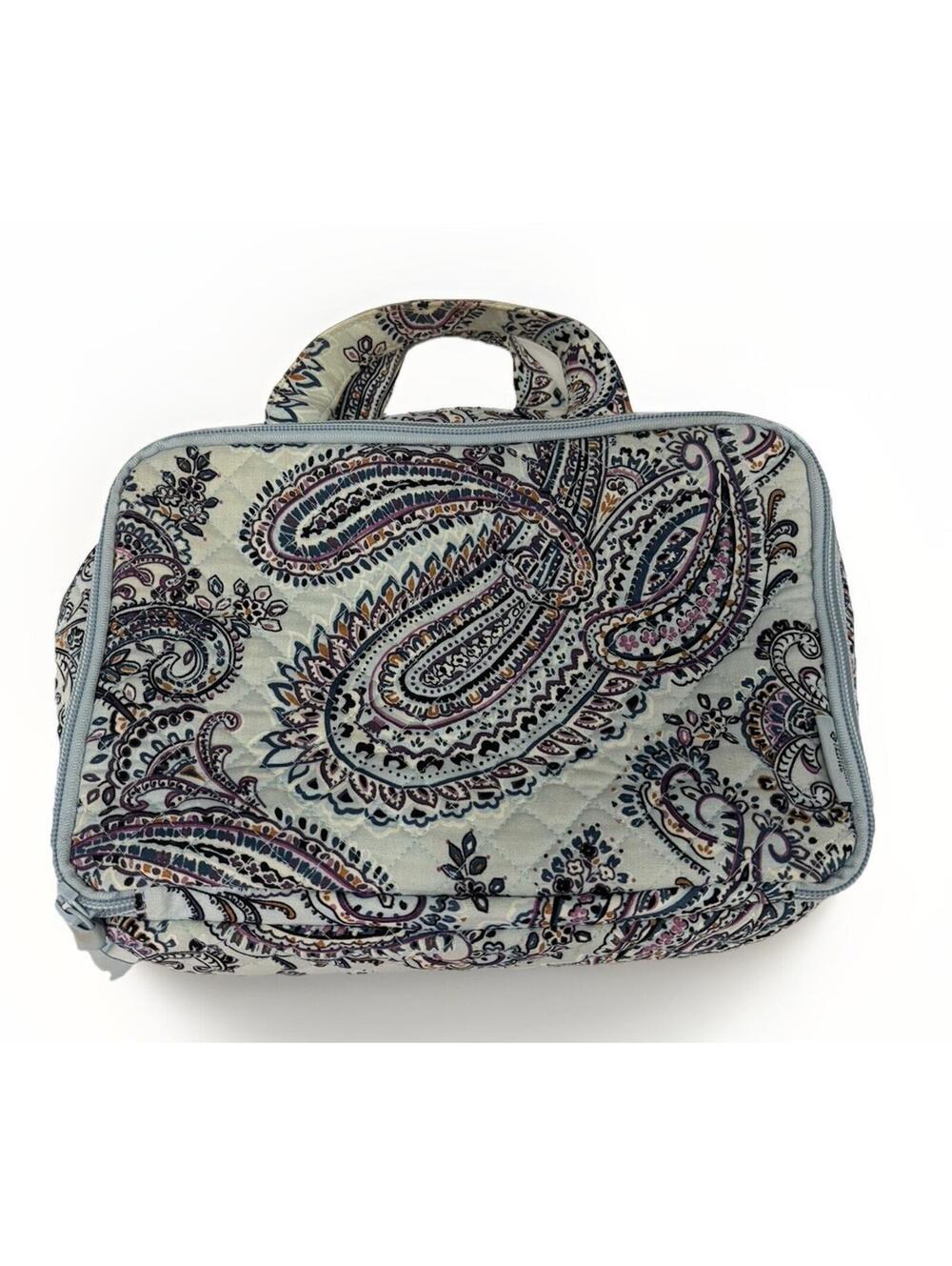 Vera Bradley Blue paisley Print Cosmetic/makeup 3 Zipper Bag